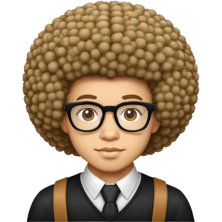 light skin nerd with afro emoji