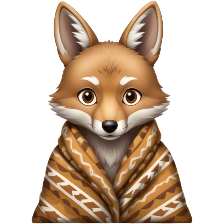 Coyote cozy in blanket emoji