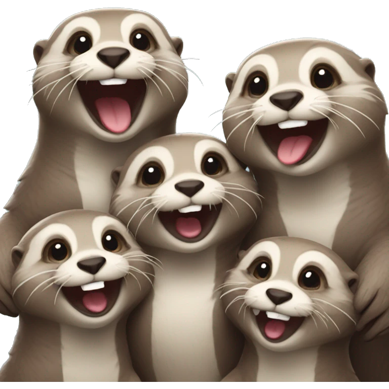 Giggling Otter Family emoji