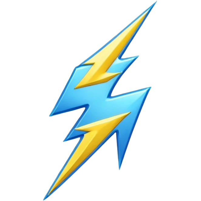 “Emoji-style RT logo, metallic silver with electric blue outline, bold and rounded like a sticker. Blue lightning bolt ⚡ on the left, yellow lightning bolt ⚡ on the right. Soft glow, glossy 3D finish, centered, white or transparent background.” emoji