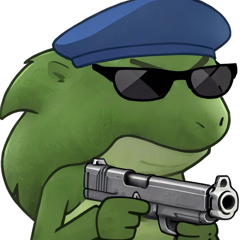 Sonic the hedgehog with a gun emoji