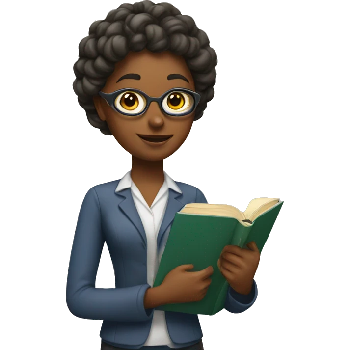 A teacher wit a book in her hand  emoji