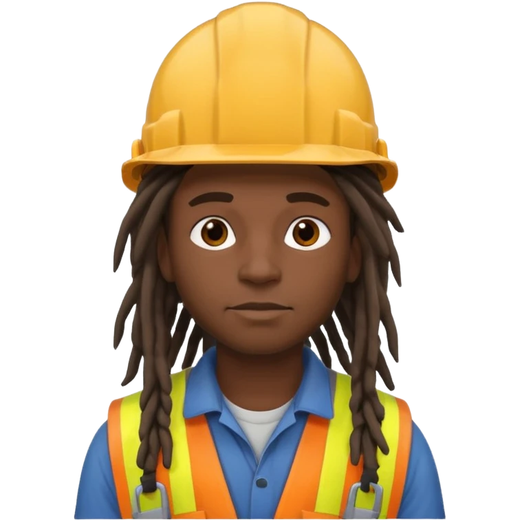 construction worker heavy dreadlocked haired man  emoji