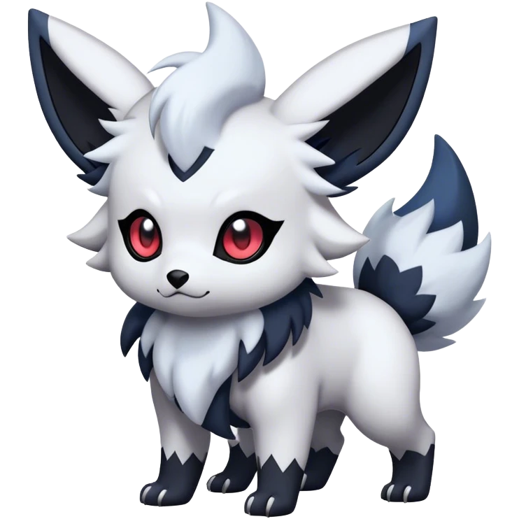 Cool Cute Kawaii Absol-Zorua-Umbreon-Pokemon-fakemon-hybrid-animal Full Body  emoji