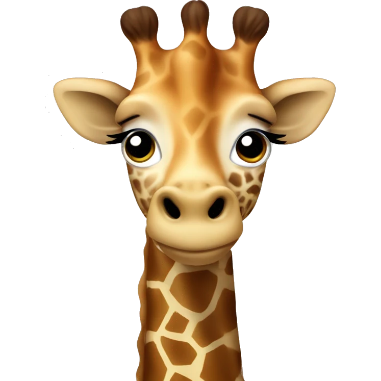 Giraffe with long brown hair ￼ emoji