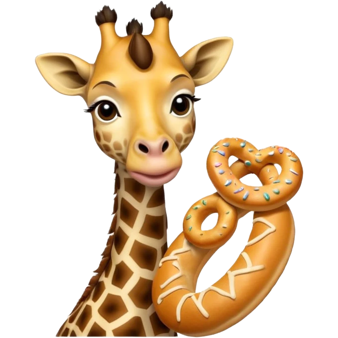 giraffe holding bagel emoji
