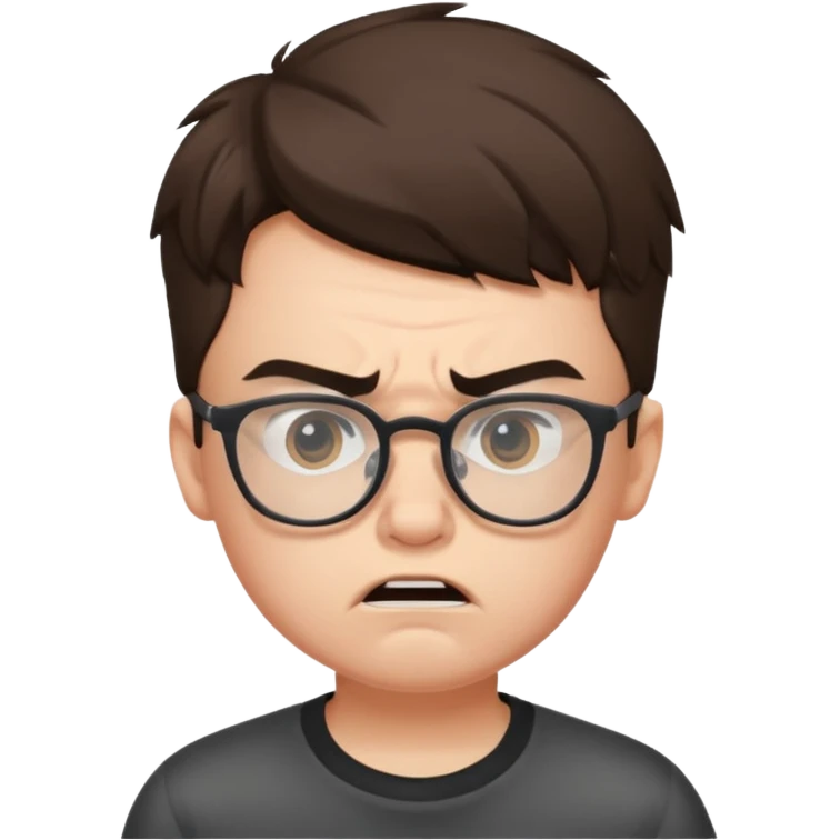 aggressive boy with glasses emoji