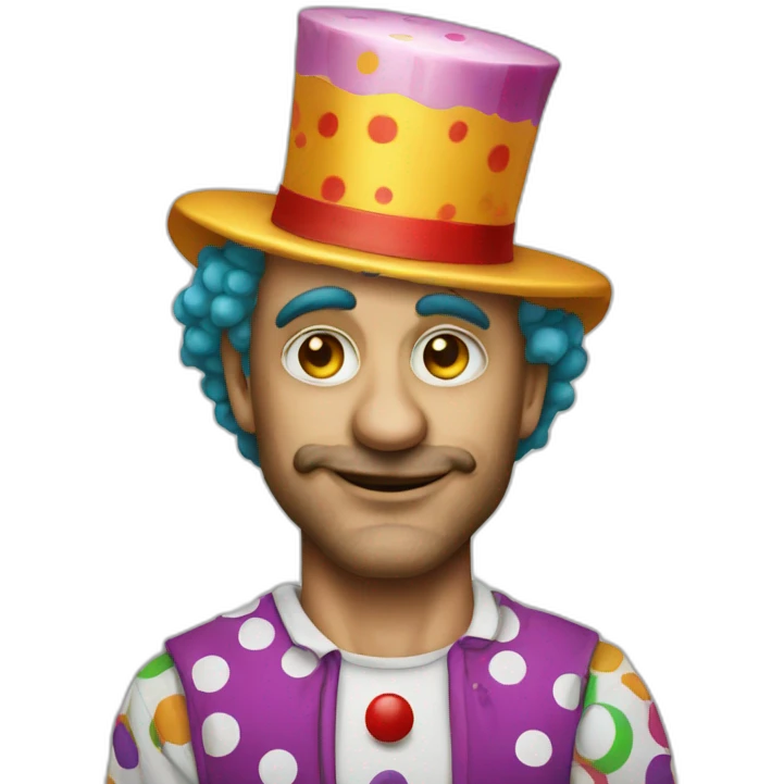 Meloni wearing clown clothes emoji