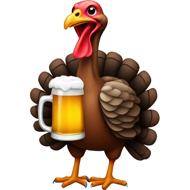 Turkey drinking beer emoji