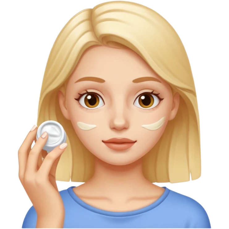 white girl applying cream on face emoji