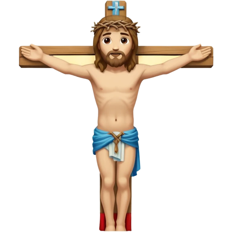 распятый Иисус на кресте в полный рост сбоку.  Крест должен быть целый emoji