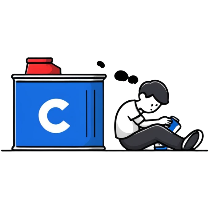 man sitting on a can, can bursting emoji