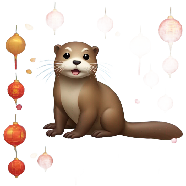 Otter on Korean lunar new year emoji