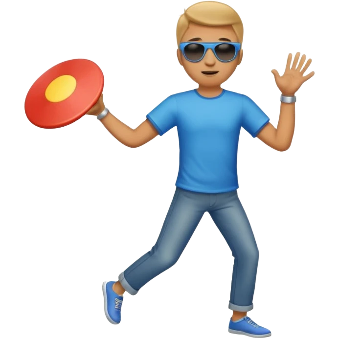 Man throwing a frisbee to the right, full body emoji