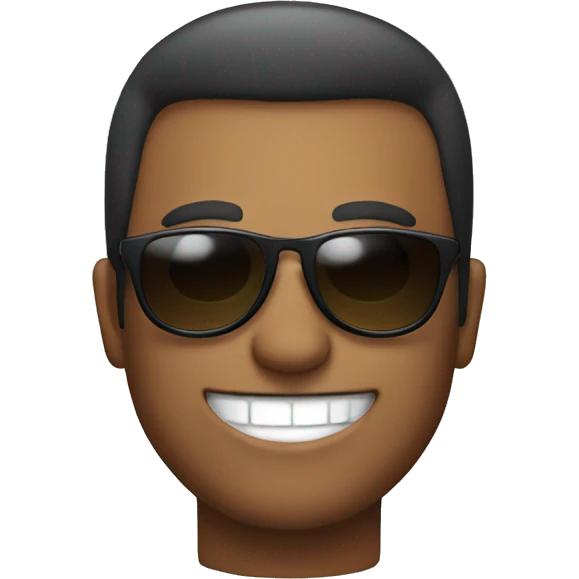 a man with a big smile and sunglass emoji