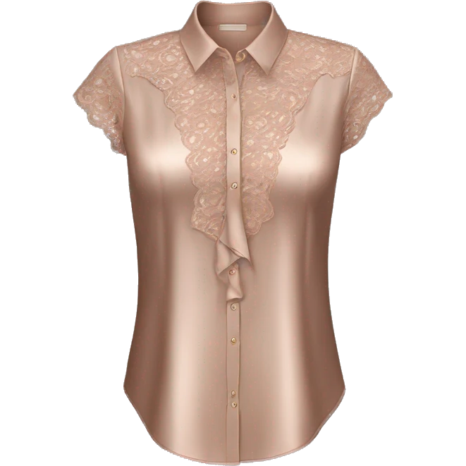 Realistic isolated womens dressy rose gold lace blouse. emoji