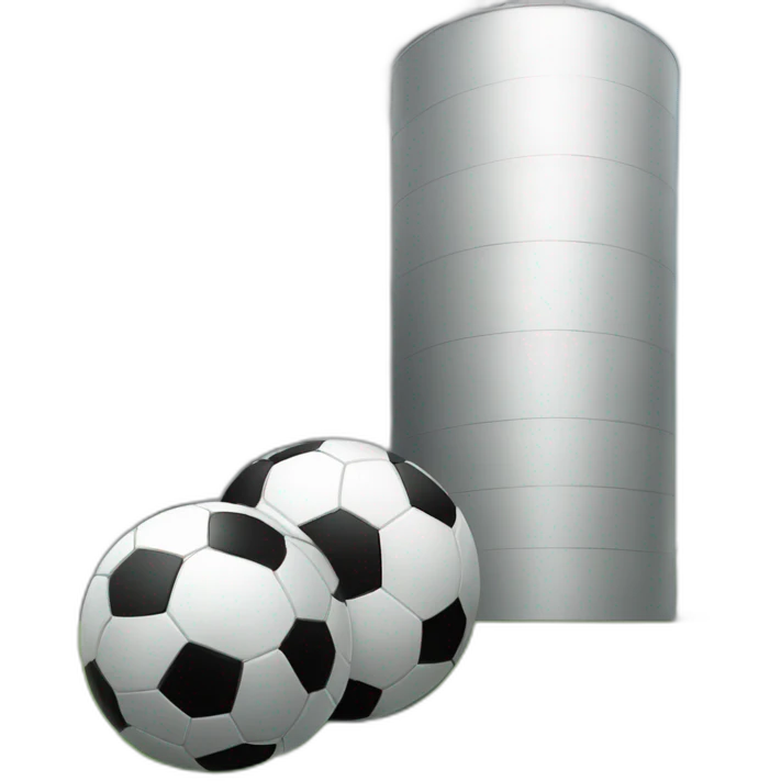 two-soccer-balls-in-front-of-a-single-silo emoji