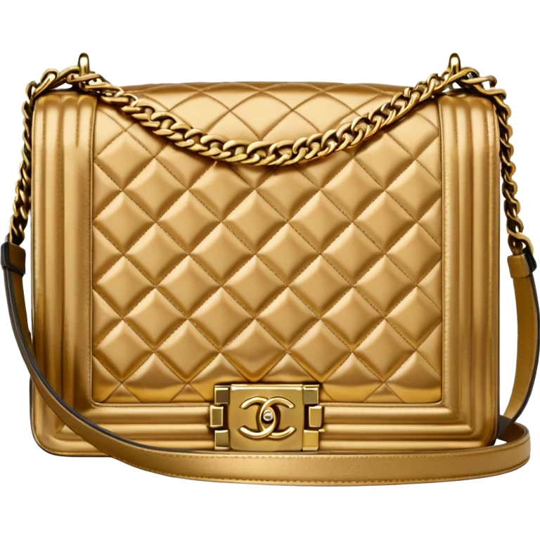 chanel le boy gold color bag emoji