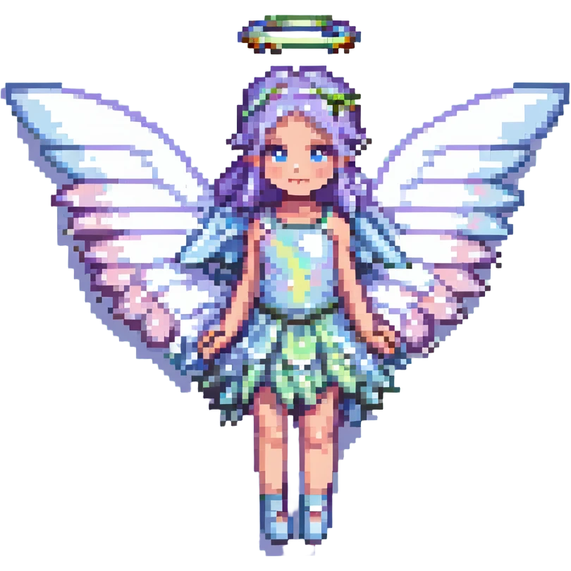 A fairy with wings, pastel colors, fantasy theme emoji