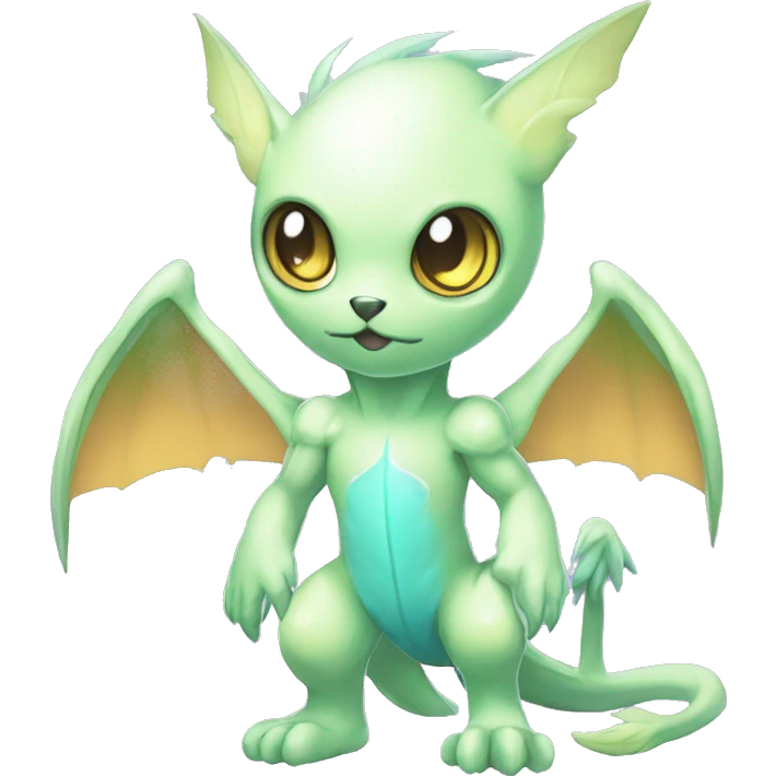 cute cool edgy ethereal magical alien Digimon-Fakemon-animal full body emoji