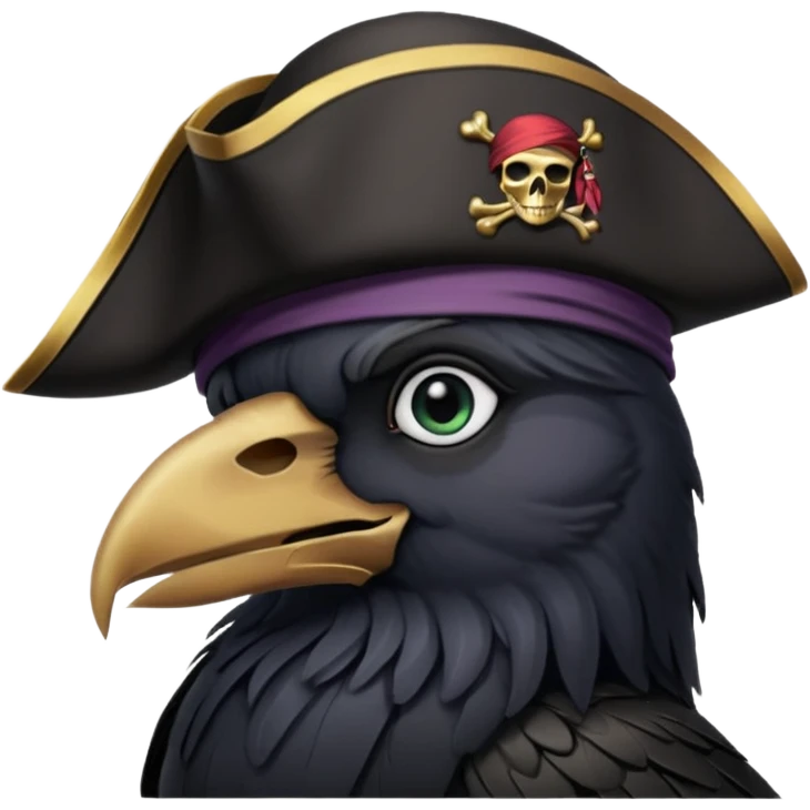 raven with a pirate hat emoji