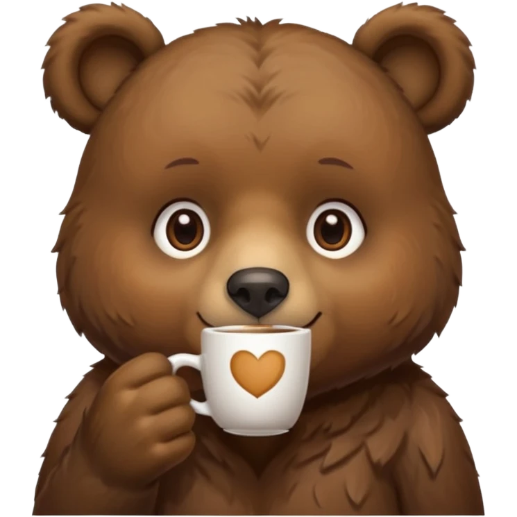 a bear drinking a cup of coffee  emoji