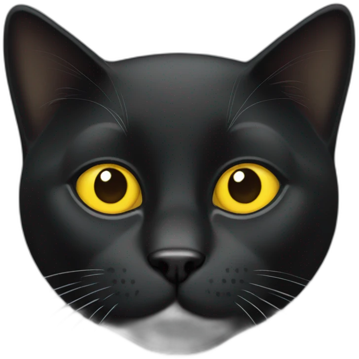 black cat white yellow eyes emoji