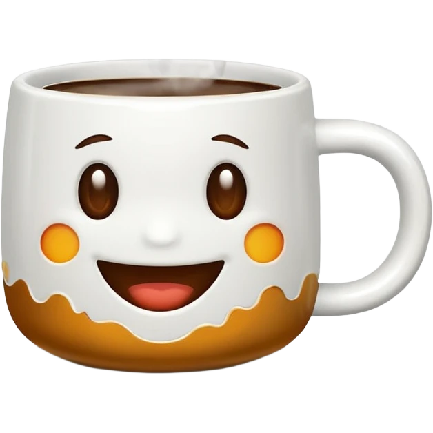 Coffee mug with small smile emoji