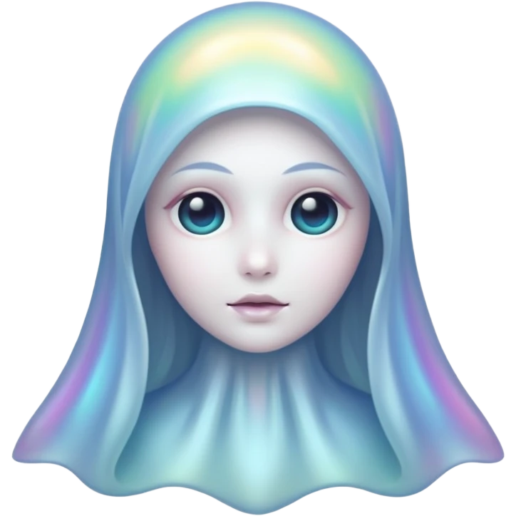 Holographic chrome ghost emoji