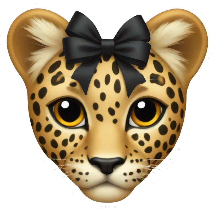 Leopard black bow emoji