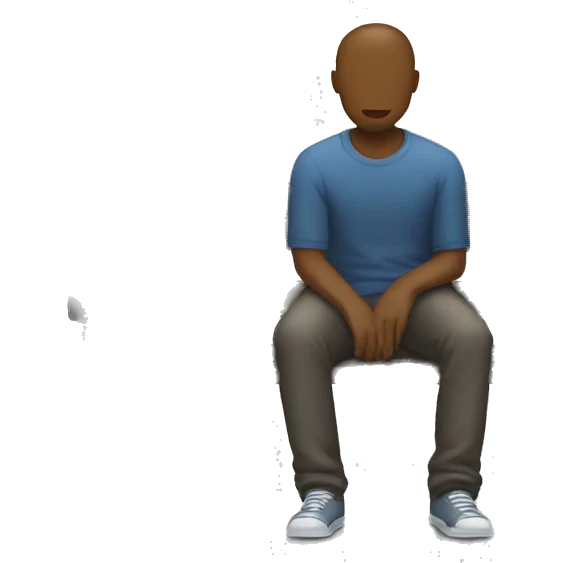 man sitting alone on bench emoji