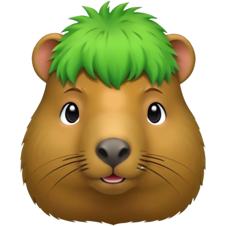 Capybara with green head hair emoji
