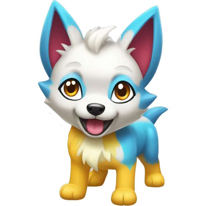 Colorful Fury Shiny Electric Dog Pokémon emoji