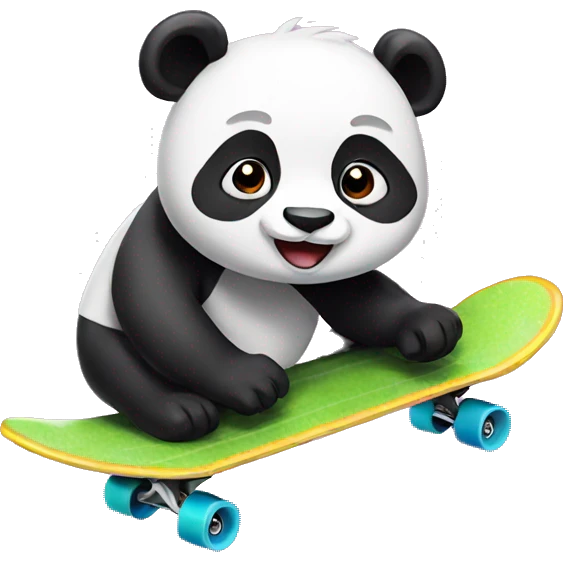 Panda riding a skateboard  emoji