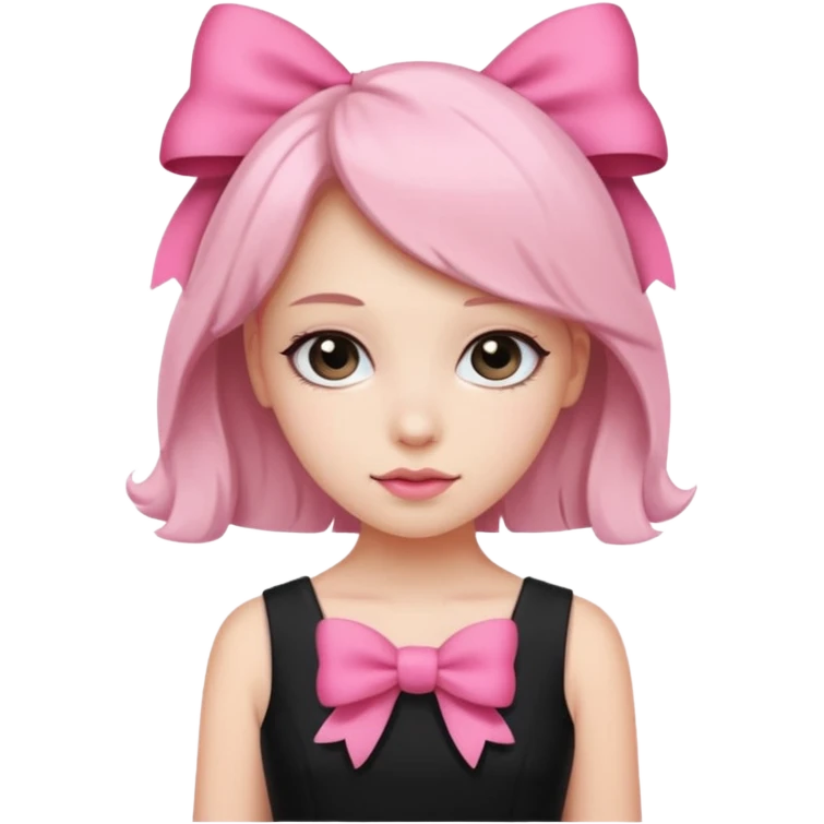 da toda da  cor preta e um lacinho rosa fofo emoji