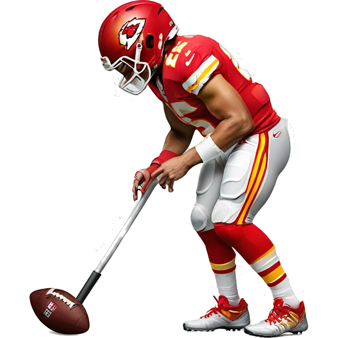 Patrick mahomes crutches football  emoji