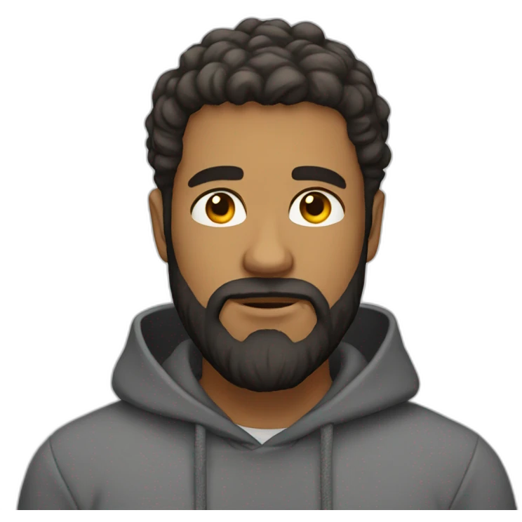 bearded guy with a hoodie emoji