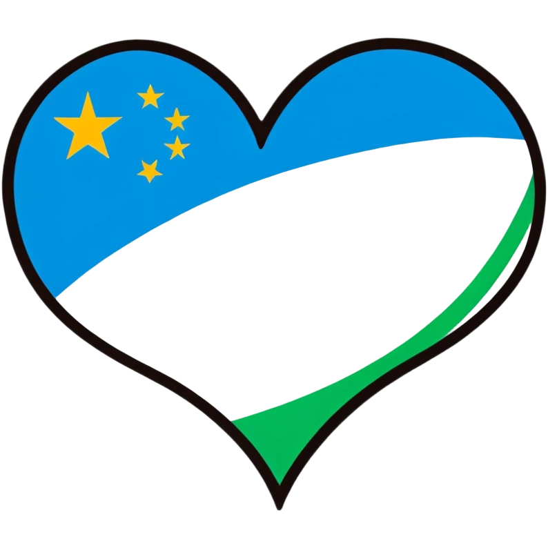 Uzbekistan flag heart emoji