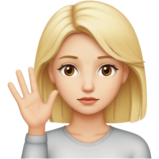Blonde woman saying no emoji