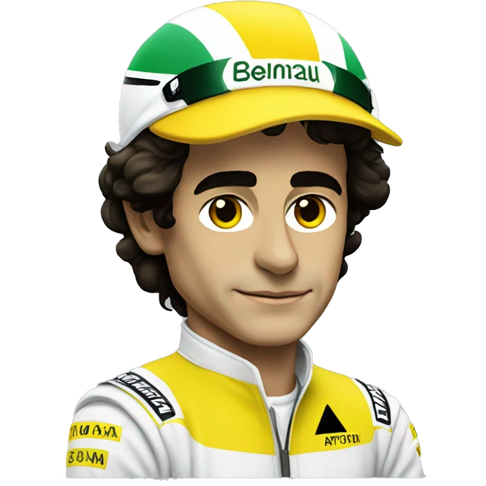 Ayrton senna with his iconic yellow helmet emoji