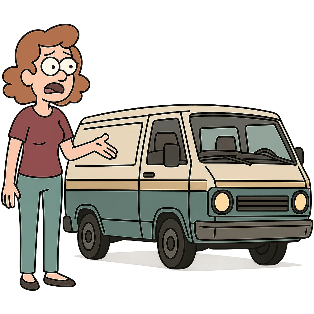 flat toon style van emoji