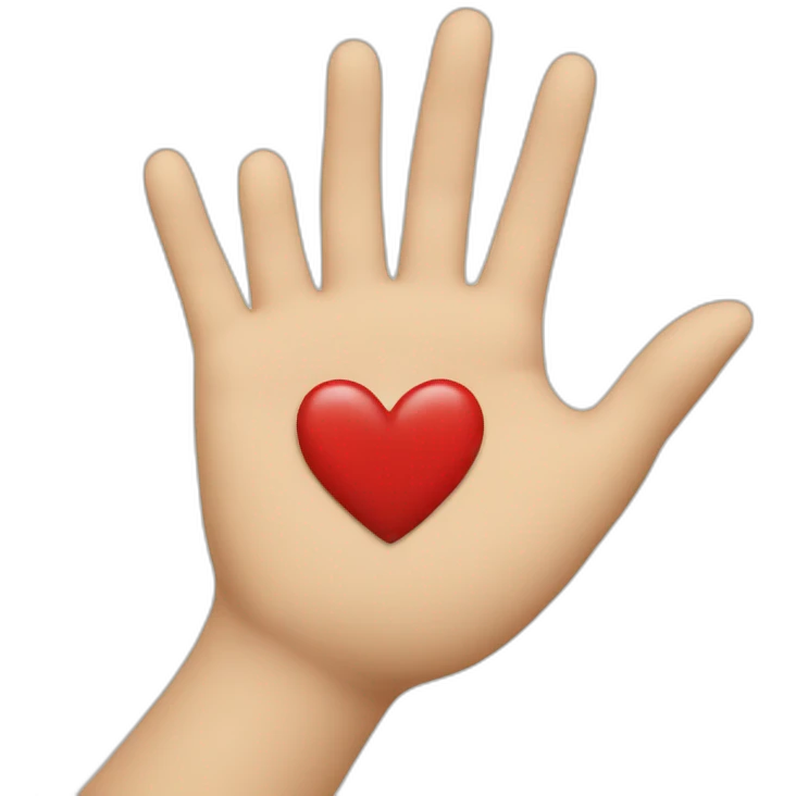 heart hand emoji