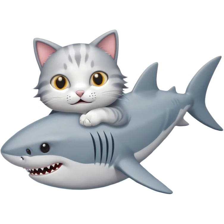 cat and shark emoji