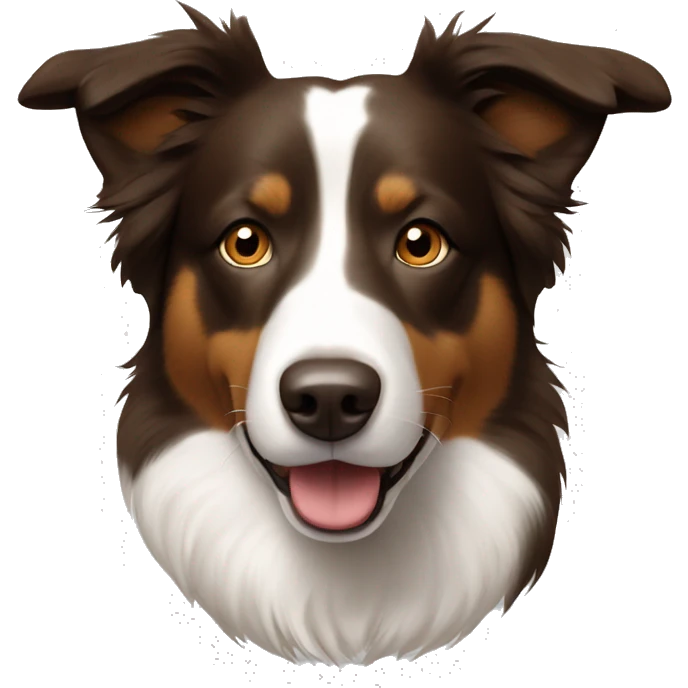 short haired brown and white border collie  emoji
