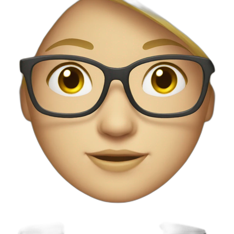 Blond girl wearing glasses with pc emoji