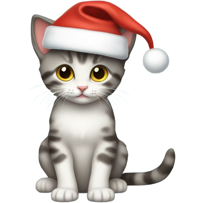 Kitten with Santa hat emoji