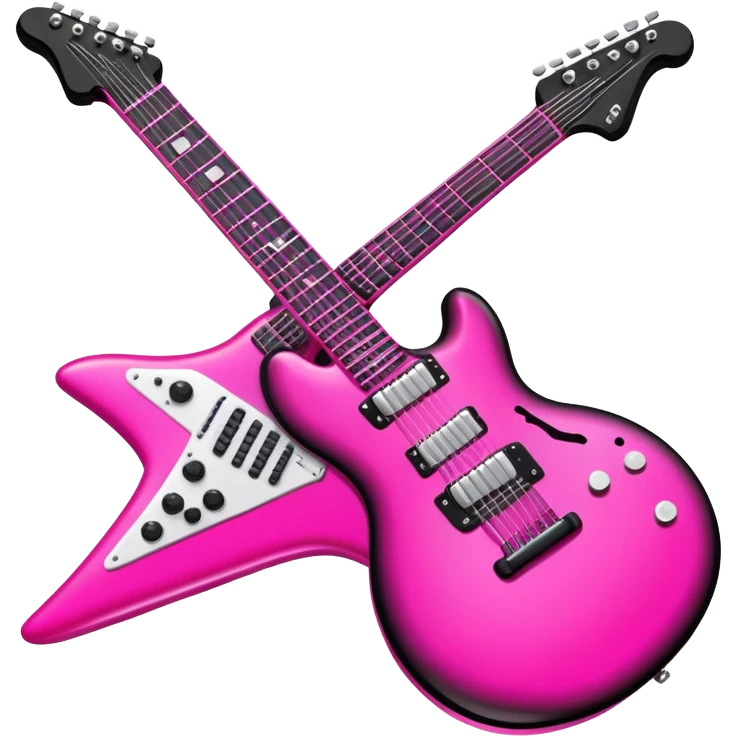 Hot Pink and black electric guitar emoji