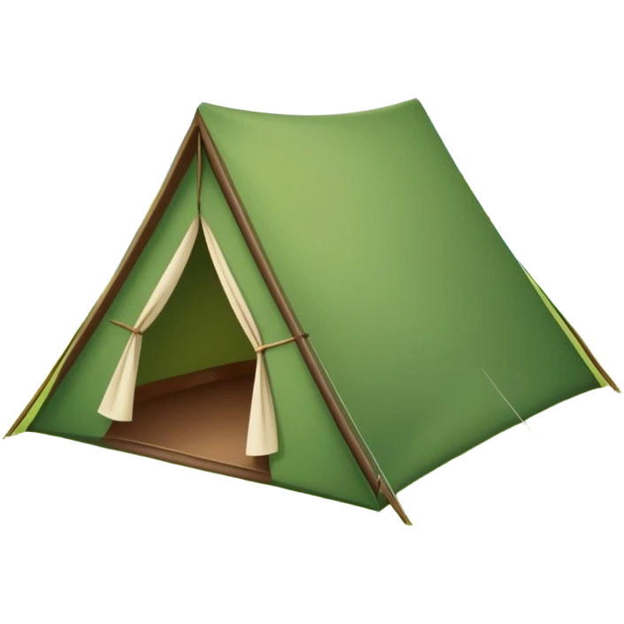 small triangular tent in a meadow emoji