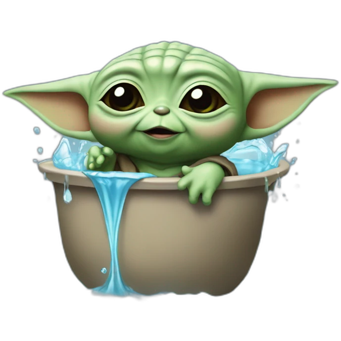 Baby Yoda qui boit de l'eau emoji