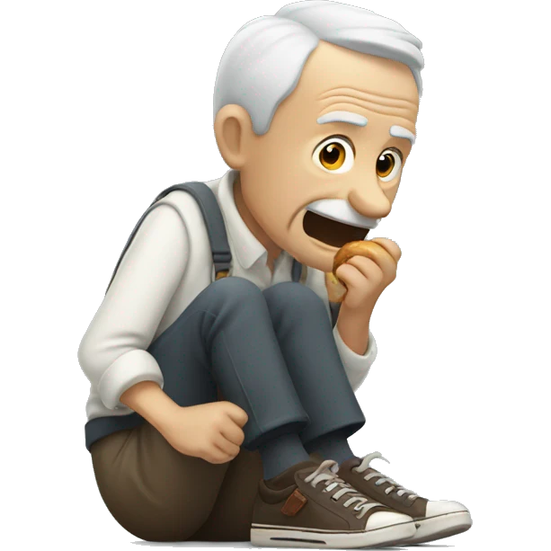 Old man eating shoes emoji